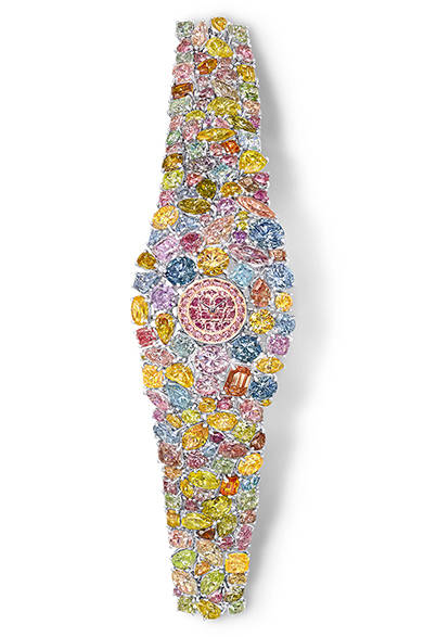 クォーツ、マルチカラーダイヤモンド、55億円<br /><br />グラフ 東京サロン<br />Tel. 03-6267-0811