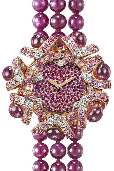 クォーツ、18KPGケース、ダイヤモンド、ルビー、ピンクサファイア、ルベライト、ケース径34mm、参考商品<br /><br />ショーメ<br />Tel. 03-3613-3188