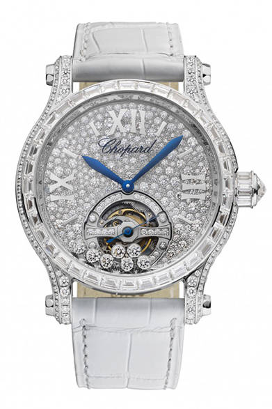 手巻き、18KWGケース、ダイヤモンド、アリゲーターストラップ、ケース径42mm、4679万6400円<br /><br />ショパール ジャパン プレス<br />Tel. 03-5524-8922