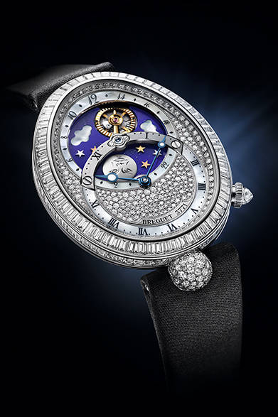 自動巻き、18KWGケース、ダイヤモンド、サテンストラップ、ケースサイズ42.5×32mm、2508万8400円<br /><br />ブレゲ ブティック銀座<br />Tel. 03-6254-7211