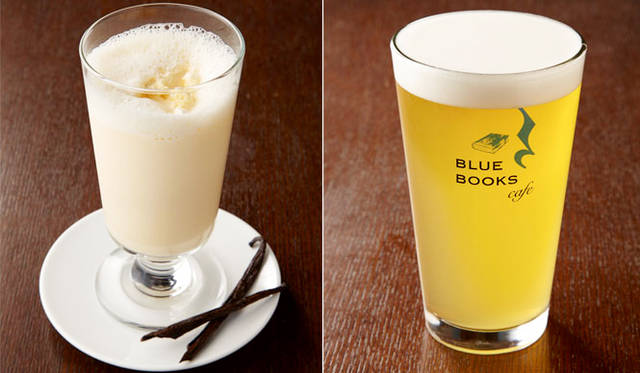<strong>BLUE NOTE｜ブルーノート・ジャパン</strong>　「BLUE BOOKS cafe 自由が丘」左／ミルクセーキ 864円、右／ヴァイツェン 756円