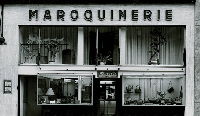 ブリュッセルに建つブティック。1950年ごろの写真