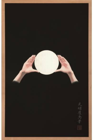 鏡2014アクリル絵具、木、ブラックジェッソ　110x69.45cm写真：宮島径©TENMYOUYA HisashiCourtesy the Artist and Mizuma Art Gallery