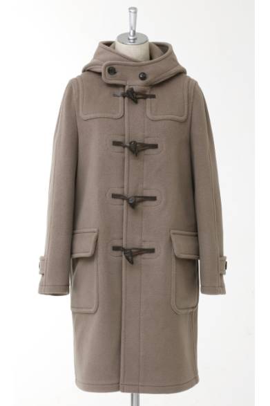 ヘリンボーンパイルメルトンダッフルコート　8万6000円（税抜）　トープ、グリーン、ネイビー、チャコール4色展開