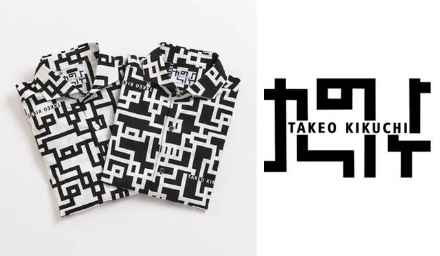 定番のレギュラーボディパターンを採用し、コラボオリジナル「ギタリズム柄」を全面にあしらったシャツ。ほかに、Tシャツとスウェットもラインナップ。30th記念コラボ布袋寅泰ギタリズム柄 シャツ各2万520円（TAKEO KIKUCHI）