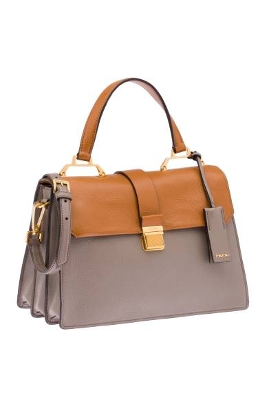 「マドラスバッグ」フラップタイプ　[H18.5×W28×D12cm]　ブラウン×グレー　20万9520円