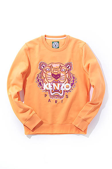 <strong>KENZO（ケンゾー）</strong>　KENZOのアイコンである“タイガー”のスウェットの2015年春夏カラーが登場。タイガースウェット3万9000円（ケンゾー／阪急メンズ東京4階）