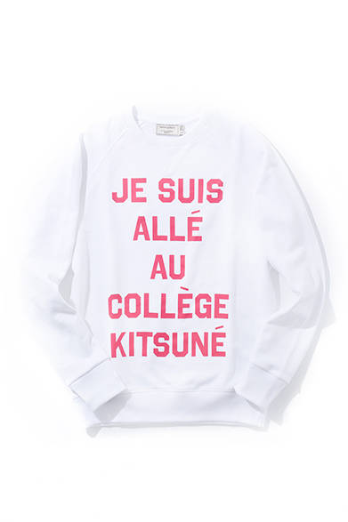 <strong>MAISON KITSUNE（メゾンキツネ）</strong>　カレッジシャツをイメージした人気の定番スウェットをエクスクルーシブカラーで展開。JE SUIS ALLE 2万4840円（メゾンキツネ／阪急メンズ東京4階）