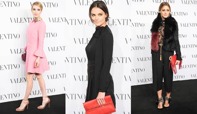 オープニングパーティに出席したゲスト　（左より）エマ・ロバーツ、ケイティ・ホームズ、オリビア・パレルモ