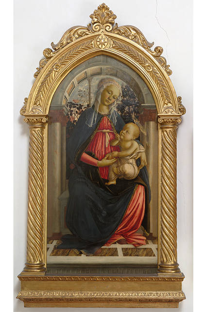 バラ園の聖母サンドロ・ボッティチェリ フィレンツェ、ウフィツィ美術館 Gabinetto Fotografico del Polo Museale Regionale della Toscana Su concessione del MiBACT. Divieto di ulteriori riproduzioni o duplicazioni con qualsiasi mezzo