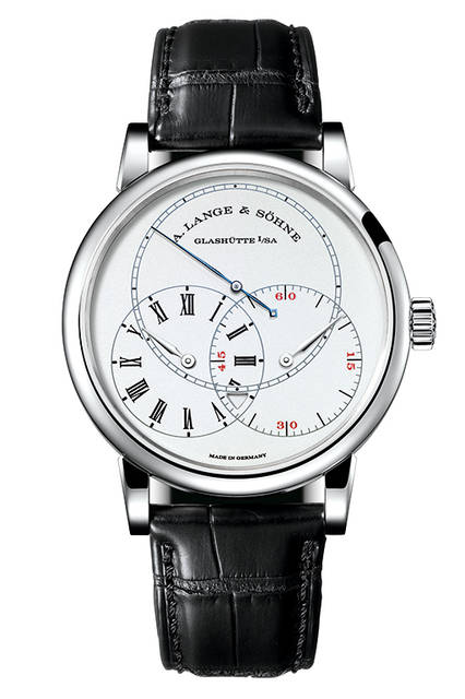 <strong>リヒャルト・ランゲ・ジャンピングセコンド</strong><br />ケース｜プラチナ<br />直径｜39.9mm<br />厚さ｜10.6mm<br />ムーブメント｜手巻き（Cal.L094.1）<br />機能｜レギュレーター、ジャンピングセコンド機構、ゼロリセット機構、コンスタントフォース機構、パワーリザーブ表示（ゼンマイ残量が10時間を切ると時計中央の三角の窓が赤に切り替わる）<br />ストラップ｜アリゲーター<br />防水｜3気圧<br />限定本数｜100本<br />発売時期｜2016年9月予定<br />予価｜7万8000ユーロ