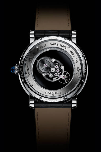 cartier|sihh2016|カルティエ <strong>ロトンド ドゥ カルティエ アストロミステリアス</strong><br />ケース|パラジウム950<br />直径|43.5mm<br />ムーブメント|手巻き(Cal.9462MC)<br />パワーリザーブ|50時間<br />ストラップ|ブラックアリゲーター<br />防水|日常生活<br />限定数|世界100本(個別の製造番号入り)<br />発売時期|2016年4月予定<br />価格|2060万円