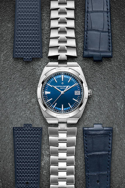 <strong>オーヴァーシーズ</strong><br />ケース｜ステンレススチール<br />直径｜41mm<br />厚さ｜11.0mm<br />ムーブメント│自動巻き（Cal.5100）<br />機能｜日付表示<br />防水│15気圧<br />ブレスレット│ステンレススチール（ラバーストラップとアリゲーターストラップ、ストラップ相互換装が可能なフォールディングクラスプ付属）<br />発売時期│2016年6月予定<br />予価｜267万3000円