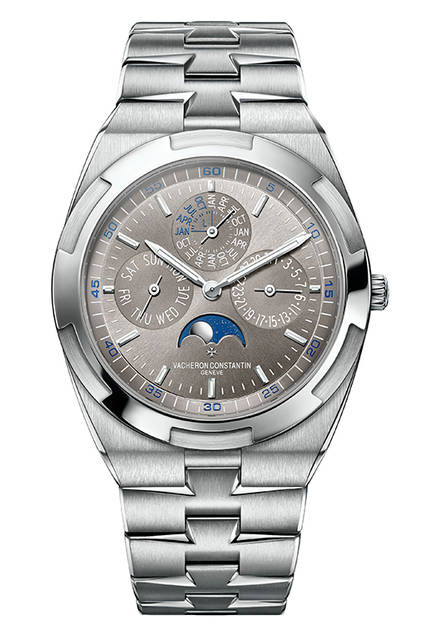 <strong>オーヴァーシーズ・エクストラフラット・パーペチュアルカレンダー</strong><br />ケース｜18Kホワイトゴールド<br />直径｜41.5mm<br />厚さ｜8.1mm<br />ムーブメント│自動巻き（Cal.1120QP）<br />機能｜パーペチュアルカレンダー（日付表示、曜日表示、月表示、閏年表示）、ムーンフェイズ<br />防水│5気圧<br />ブレスレット│18Kホワイトゴールド（ラバーストラップとアリゲーターストラップ付属、各ストラップには、18Kホワイトゴールド製のクラスプ装備）<br />発売時期│2016年6月予定<br />予価│1132万5000円<br />＊ブティック限定モデル