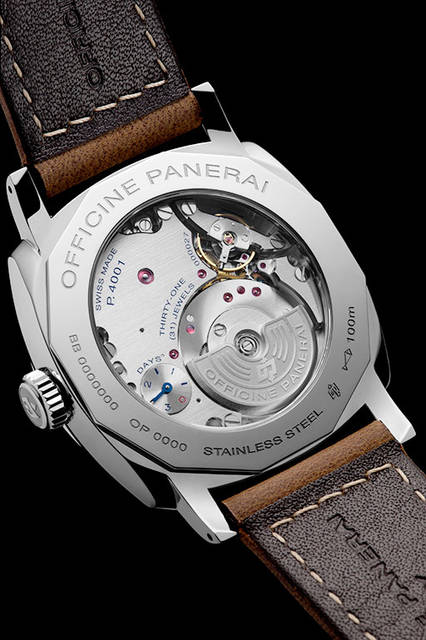 <strong>ラジオミール1940 スリーデイズ GMT<br />オートマティック アッチャイオ-45mm</strong><br />PAM00657<br />ケース｜ステンレススチール<br />直径｜45mm<br />ムーブメント｜自動巻き（Cal.P.4001）<br />機能｜第二時間帯表示、昼夜表示、パワーリザーブ表示（ムーブメント裏蓋側）、ゼロリセット機能、日付表示<br />ストラップ｜カーフ<br />防水｜10気圧<br />発売時期｜2016年夏予定