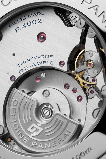 <strong>ラジオミール1940 スリーデイズ GMT<br />パワーリーザーブ オートマティック<br />アッチャイオ-45mm</strong><br />PAM00628<br />ケース｜ステンレススチール<br />直径｜45mm<br />ムーブメント｜自動巻き（Cal.P.4002）<br />機能｜第二時間帯表示、昼夜表示、パワーリザーブ表示（ムーブメント裏蓋側）、ゼロリセット機能、日付表示<br />ストラップ｜カーフ<br />防水｜10気圧<br />発売時期｜2016年夏予定