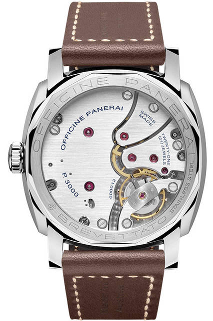 <strong>ラジオミール  1940<br />スリーデイズ アッチャイオ-47mm</strong><br />PAM00662<br />ケース｜ステンレススチール<br />直径｜47mm<br />ムーブメント｜手巻き（Cal.P.3000）<br />ストラップ｜カーフ<br />防水｜10気圧<br />限定数｜世界1000本<br />発売時期｜2016年夏予定