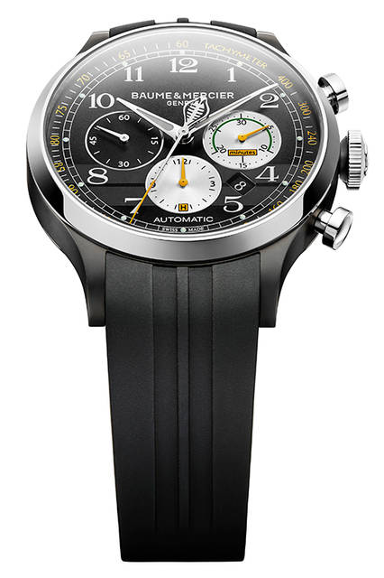 <strong>ケープランド シェルビー® コブラ 1963</strong><br />ケース｜ステンレススチール<br />直径｜44mm<br />厚さ｜14.95mm<br />ムーブメント｜自動巻き（Cal.7753ベース）<br />機能｜クロノグラフ（12時間積算計、30分積算計）、日付表示<br />ストラップ｜アリゲーター<br />防水｜5気圧<br />限定数｜1963本<br />発売時期｜2016年6月予定<br />予価｜47万5000円（税抜）