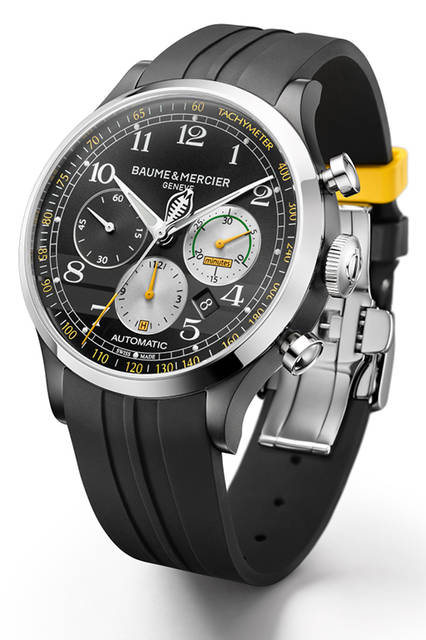 <strong>ケープランド シェルビー® コブラ 1963</strong><br />ケース｜ステンレススチール<br />直径｜44mm<br />厚さ｜14.95mm<br />ムーブメント｜自動巻き（Cal.7753ベース）<br />機能｜クロノグラフ（12時間積算計、30分積算計）、日付表示<br />ストラップ｜アリゲーター<br />防水｜5気圧<br />限定数｜1963本<br />発売時期｜2016年6月予定<br />予価｜47万5000円（税抜）