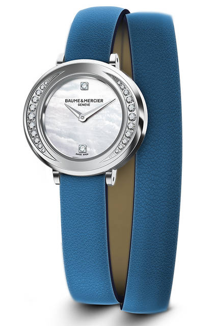 <strong>プティ プロメス</strong><br />ケース｜ダイヤモンド付きステンレススチール<br />直径｜22mm<br />厚さ｜7.68mm<br />ムーブメント｜クォーツ<br />ストラップ｜カーフ（二重巻き）<br />防水｜5気圧<br />発売時期｜2016年9月予定<br />予価｜37万円（税抜）<br />