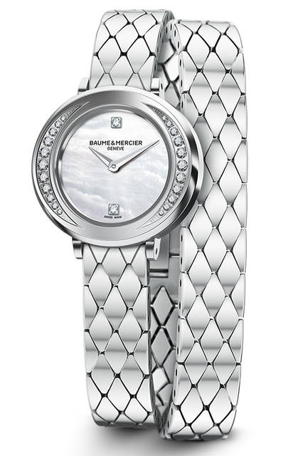 <strong>プティ プロメス</strong><br />ケース｜ダイヤモンド付きステンレススチール<br />直径｜22mm<br />厚さ｜7.68mm<br />ムーブメント｜クォーツ<br />ブレスレット｜ステンレススチール<br />防水｜5気圧<br />発売時期｜2016年9月予定<br />予価｜32万円（税抜）<br />