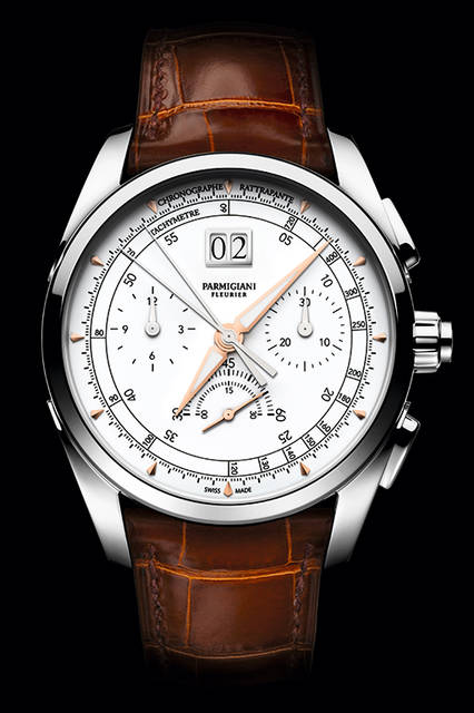 <strong>トンダ クロノール アニヴェルセール</strong><br />ケース｜18Kホワイトゴールド<br />直径｜42.1mm<br />厚さ｜14.6mm<br />ムーブメント｜手巻き（Cal.PF361）<br />機能｜スプリットセコンド・クロノグラフ（30分積算計、12時間積算計）、日付表示（2枚のディスクを使うビッグデイト）<br />＊グランフーエナメル ダイヤル<br />ストラップ｜アリゲーター（エルメス製）<br />防水｜30m<br />限定数｜25本<br />発売時期｜2016年夏予定<br />予価｜1822万5000円（税込）<br />