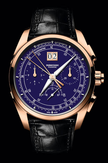 <strong>トンダ クロノール アニヴェルセール</strong><br />ケース│18Kローズゴールド<br />直径│42.1mm<br />厚さ│14.6mm<br />ムーブメント│手巻き（Cal.PF361）<br />機能│スプリットセコンド・クロノグラフ（30分積算計、12時間積算計）、日付表示（2枚のディスクを使うビッグデイト）<br />＊グランフーエナメル ダイヤル<br />ストラップ│アリゲーター（エルメス製）<br />防水│30m<br />限定数│25本<br />発売時期｜2016年夏予定<br />予価｜1822万5000円（税込）<br />