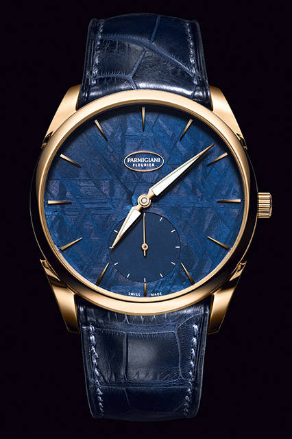 <strong>トンダ 1950 メテオライト</strong><br />ケース｜18Kローズゴールド<br />直径｜39mm<br />厚さ｜7.97mm<br />ムーブメント｜自動巻き（Cal.PF701）<br />ストラップ｜アリゲーター（エルメス製）<br />防水｜30m<br />発売時期｜2016年春予定<br />予価｜276万7500円（税込）