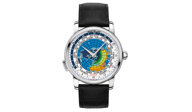 3-3 <strong>4810 オルビス テラルム</strong><br/>ケース|ステンレススチール<br/>直径|43mm<br/>厚さ|11.87mm<br/>ムーブメント|自動巻き(Cal.MB 29.20)<br/>機能|ワールドタイム表示(時針は6時位置の都市名の時刻を表示、地図は世界の昼夜を表示)<br/>ストラップ|アリゲーター<br/>防水|5気圧<br/>発売時期|2016年8月予定<br/>予価|76万5000円(税別)
