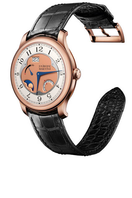 <strong>オクタ・ディヴィーヌ</strong><br />ケース｜18Kローズゴールド<br />直径｜40mmまたは42mm<br />厚さ｜10.6 mm<br />ムーブメント｜自動巻き（Cal.1300.3）<br />パワーリザーブ｜160時間±12時間（120時間表示）<br />機能｜ムーンフェイズ、ビッグデイト、パワーリザーブ表示、スモールセコンド<br />ストラップ｜アリゲーター<br />発売中<br />価格｜540万8000円（税別）