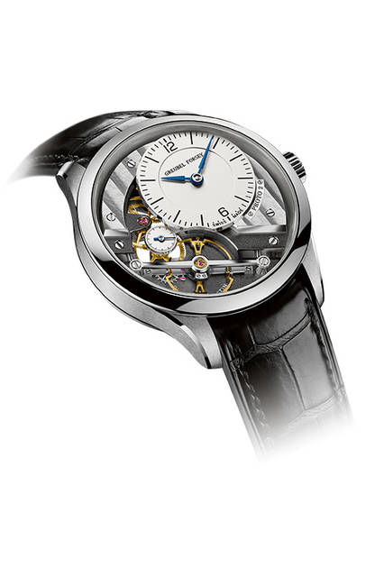 <strong>シグナチュール1</strong><br />ケース｜18Kホワイトゴールドケース（ほかにレッドゴールド、プラチナ、ステンレススチールを製造予定）<br />直径｜41.4mm<br />厚さ｜11.7mm<br />ムーブメント｜手巻き（Cal.GFS1）<br />ストラップ｜アリゲーター<br />防水｜3気圧<br />限定数｜11本（ほかにピンクゴールド、プラチナ各11本。ステンレススチール33本を予定）<br />発売時期｜2016年5月<br />予価｜17万スイスフラン（税別）