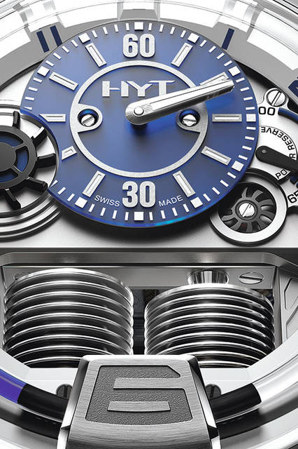 <strong>H1 アイスバーグ2</strong><br />ケース｜チタン<br />直径｜48.8mm<br />厚さ｜17.9mm<br />ムーブメント｜手巻き<br />機能｜液体レトログラードによる時刻表示<br />ストラップ｜ラバー<br />防水｜100m<br />限定数｜50本<br />発売時期｜4月予定<br />予価｜950万円（税別）