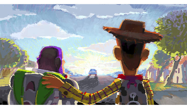 ロバート・コンドウ（レイアウト：ジェイソン・カッツ、ジョン・サンフォード）｜≪ビートボード：さよなら、アンディ≫｜『トイ・ストーリー3』（2010年）｜デジタルペインティング｜©Disney/Pixar