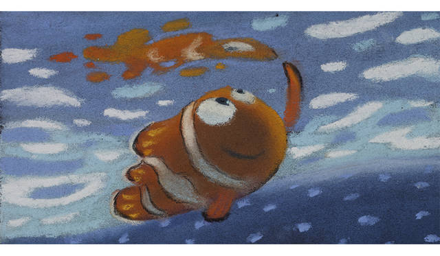 ラルフ・エッグルストン｜≪遠足のシーンのパステル画≫｜『ファインディング・ニモ』（2003年）｜パステル／紙｜©Disney/Pixar