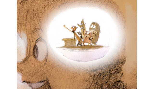 ロニー・デル・カルメン｜≪ライリーと感情たち≫｜『インサイド・ヘッド』（2015年）｜デジタルペインティング（原画〔鉛筆／紙〕をスキャニング）｜©Disney/Pixar 