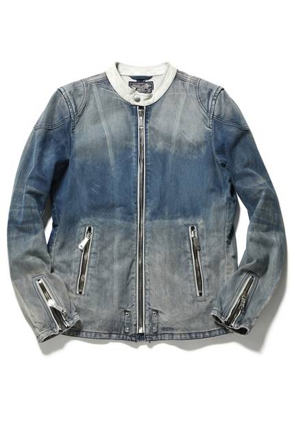 <strong>DIESEL青山限定</strong><br/>MEN'S デニムライダースジャケット<br/> 価格｜8万2000円