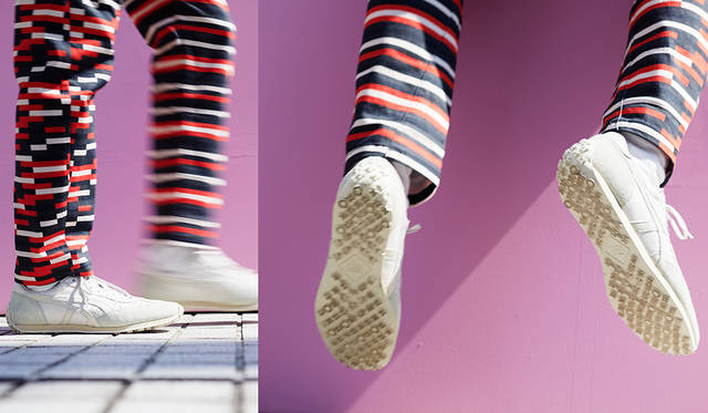 スニーカー 2万8080円／オニツカタイガー<br>パンツ 3万2400円／オニツカタイガー×アンドレア・ポンピリオ