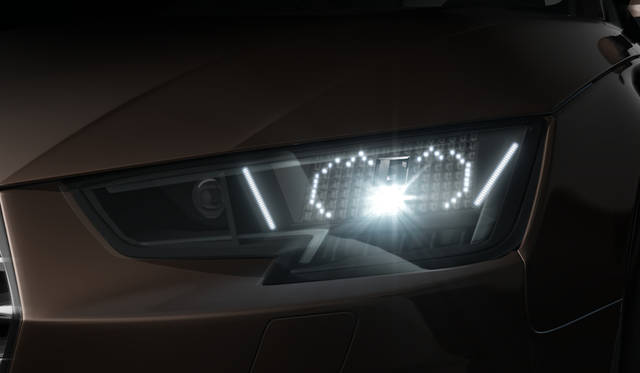 Audi マトリクス顔文字LEDヘッドライトのnormal modeは＼(^o^)／