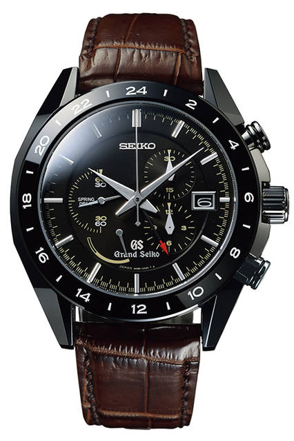 <strong>グランドセイコー<br />ブラックセラミックス リミテッドコレクション<br />スプリングドライブ クロノグラフGMT</strong><br />ケース│ジルコニア・セラミック（アウターケース）、ブライトチタン（インナーケース）<br />ムーブメント│自動巻きスプリングドライブ（Cal.9R96）<br />機能│日付表示、クロノグラフ（30分積算計、12時間積算計）、第2時間帯表示、パワーリザーブ表示<br />ストラップ│クロコダイル<br />防水性能│10気圧<br />限定数│500本（SBGC015、ブラックダイヤル）<br />発売時期│2016年6月10日発売予定<br />予価│140万円（税抜）<br />