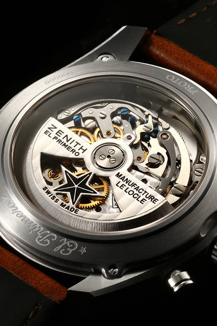 <strong>エル・プリメロ 36’000VpH クラシックカーズ</strong><br />ケース│ステンレススチール<br />直径│42mm<br />厚さ│12.75mm<br />ムーブメント│自動巻き（Cal.400B）<br />機能│クロノグラフ（30分積算計、12時間積算計）、日付表示<br />ストラップ│カーフ<br />防水性能│10気圧<br />発売時期│2016年9月発売予定<br />予価│80万円（税抜）<br />