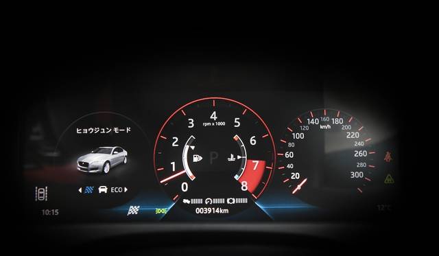 スポーツモードを選択すると表示が赤くなる