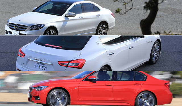 BMW340i|メルセデス・ベンツ C 350 e|マセラティ・ギブリS Q4