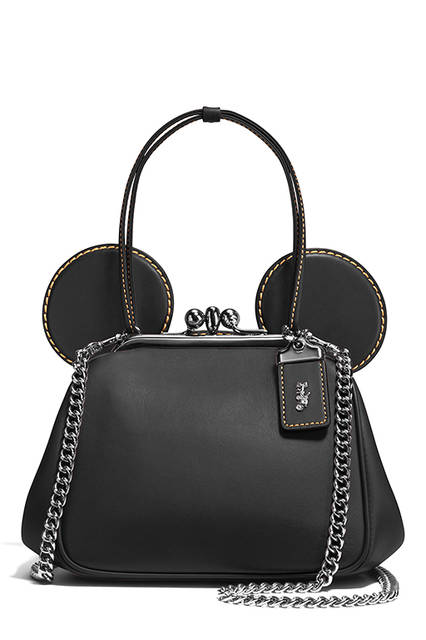 <strong>ミッキー キスロック バッグ グラブタン レザー</strong><br> 価格｜7万3440円<br> サイズ｜H14.5 x W13 x D9（cm）