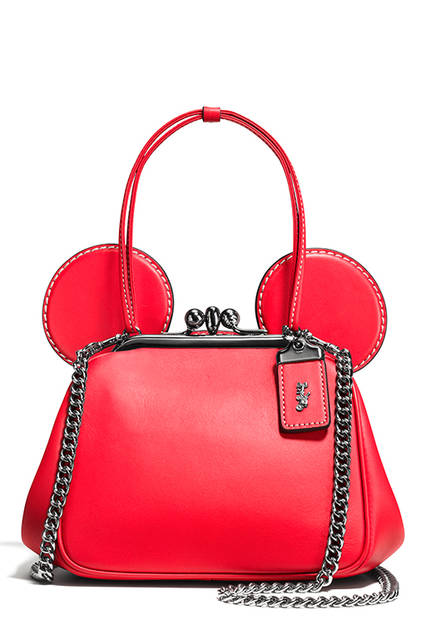 <strong>ミッキー キスロック バッグ グラブタン レザー</strong><br> 価格｜7万3440円<br> サイズ｜H14.5 x W13 x D9（cm）