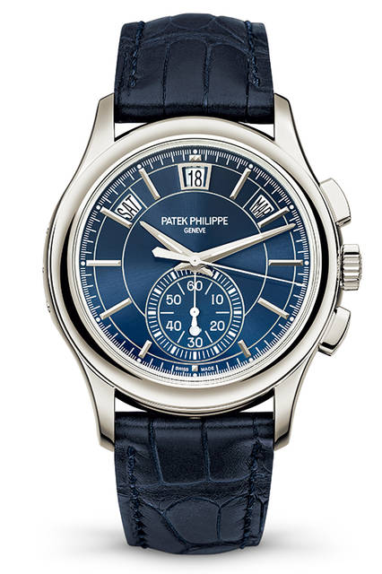 <strong>年次カレンダー搭載クロノグラフ<br /> Ref.5905P</strong><br /> ケース｜プラチナ950<br /> 直径｜42mm<br /> 厚さ｜14.03mm<br /> ムーブメント｜自動巻き（Cal.CH 28-520 QA 24H）<br /> 機能｜年次カレンダー（12時位置に日付表示・2時位置に月表示、10位置に曜日表示）、フライバッククロノグラフ、昼夜表示（6時位置のスモールセコンド内の小窓）<br /> ストラップ｜アリゲーター（プラチナ950バックル付き）<br /> 防水｜3気圧防水<br /> 価格｜879万円（税抜）<br />