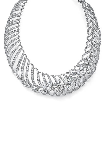 <strong>ダイヤモンド ウェーブ ネックレス</strong><br /> 素材｜ミックスカットダイヤモンド（合計73.85ct）<br />