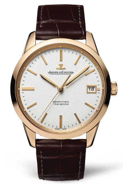 <strong>ジオフィジック・トゥルー・セコンド ピンクゴールド</strong><br /> 202万5000円<br /> 機能｜トゥルーセコンド表示<br /> ムーブメント｜自動巻き（自社製キャリバーCal.770）<br /> ケース素材｜18Kピンクゴールド<br /> ケースサイズ｜39.6mm<br /> 防水｜5気圧<br /> ストラップ｜レザー <br />