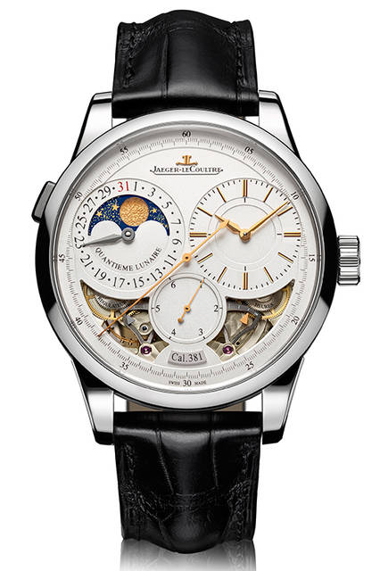 <strong>デュオメトル・カンティエーム・ルネール</strong><br /> 487万5000円<br /> 機能｜2つの独立したバレル、ムーンフェイズ、ジャンピングセコンド<br /> ムーブメント｜手巻き（自社製キャリバーCal.381）<br /> パワーリザーブ｜各バレルともに50時間<br /> ケース素材｜18Kホワイトゴールド<br /> ケースサイズ｜40.5mm<br /> 防水｜5気圧<br /> ストラップ｜アリゲーター<br />