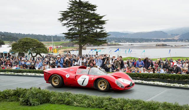 Pebble Beach Concours d’Elegance 2016 |ペブルビーチ・コンクールデレガンス 2016 028 パフォーマンスと美と、そして“グランツーリスモ(ゲーム)的”な要素を持ったクルマを対象とした「グランツーリスモ・トロフィ」受賞のフェラーリ330P4ドロゴスパイダー(66年)は67年のレースのためにモデナのピエロ・ドロゴによって設計および制作された4台のうち唯一現存している車両 Copyright © Kimball Studios / Courtesy of Pebble Beach Concours d'Elegance