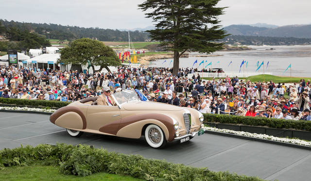Pebble Beach Concours d’Elegance 2016 |ペブルビーチ・コンクールデレガンス 2016 045 Class K-2(Delahaye Postwar)部門1位はDelahaye 135 M Faget-Varnet Cabriolet(48年) Copyright © Kimball Studios / Courtesy of Pebble Beach Concours d'Elegance